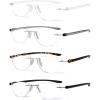 imageEyekepper 4pack Rimless Reading Glasses Lightweight Women Men Half Moon Readers 104 Pack Mix Color1