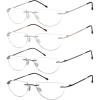 imageEyekepper 4pack Rimless Reading Glasses Lightweight Women Men Half Moon Readers 104 Pack Mix Color2