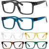 imageEyekepper 5pack Oversized Reading Glasses Square Large Frame Readers for Men and Women 6006 Pack Mix Color  Nr2142