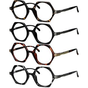 imageEyekepper 4 Packing Small Vintage Reading Glasses for Women  Retro Reading Eyeglasses Mini Odd Readers Men 2254pcsmix