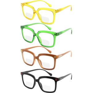 imageEyekepper 4Pack Bifocal Reading Glasses for Women  Ladies Bifocal Readers4pcs Clear Lensmix