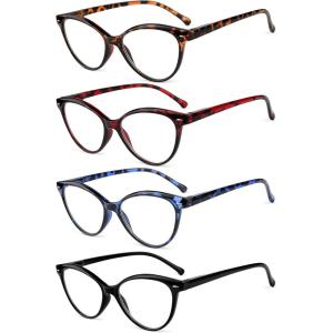 imageEyekepper 4pack Reading Glasses for Women Cateye Readers 1004 Pack Mix Color