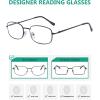 imageEyekepper 3pack Reading Glasses Men Women Metal Full Frame Readers 10Black