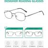 imageEyekepper 3pack Reading Glasses Men Women Metal Full Frame Readers 10Gunmetal