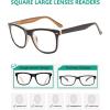imageEyekepper 4Pack Readers Square Large Lenses SpringHinges Reading Glasses for Men Women 2754 Pairs Mix