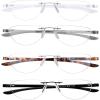 imageEyekepper 4pack Rimless Reading Glasses Women Men Half Moon Readers 2504 Pack Mix Color1