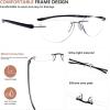 imageEyekepper 4pack Rimless Reading Glasses Women Men Half Moon Readers 2504 Pack Mix Color1
