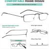 imageEyekepper 5Pack Stainless Steel Frame Halfeye Style Reading Glasses Readers Gunmetal5 Pcs All Black