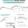 imageEyekepper 5Pack Stainless Steel Frame Halfeye Style Reading Glasses Readers Gunmetal5 Pcs All Silver