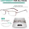 imageEyekepper 5Pack Straight Thin Stamped Metal Frame HalfEye Style Reading Glasses Readers Gunmetal 25Brown