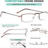 imageEyekepper 5Pack Straight Thin Stamped Metal Frame HalfEye Style Reading Glasses Readers Gunmetal 25Brown