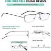 imageEyekepper 5Pack Straight Thin Stamped Metal Frame HalfEye Style Reading Glasses Readers Gunmetal 25Gunmetal