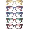 imageEyekepper 5pack Reading Glasses for Women Cat Eye Stylish Readers5 Pack Mix Color