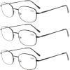 imageEyekepper Metal Frame Spring Hinged Arms Reading Glasses 3 Pair Brown Valupac Metal Readers 100Black