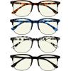 imageEyekepper Reading Glasses Women Men 4Pack Design Semirim Readers Eyeglasses 1754 Pack Mixedcolor Blue Light Blocking Reading Glasses
