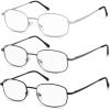 imageEyekepper 3pack Reading Glasses Men Women Metal Full Frame Readers 103 Pack Mix Color2