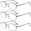 imageEyekepper 3pack Reading Glasses Men Women Metal Full Frame Readers 10Black