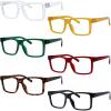 imageEyekepper 5 Pack Reading Glasses for Men Includes Reader Sunglasses Spring Hinges Classic Cheater Glasses 1756 Pack Mix Color