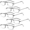 imageEyekepper 5Pack Stainless Steel Frame Halfeye Style Reading Glasses Readers GunmetalBlack