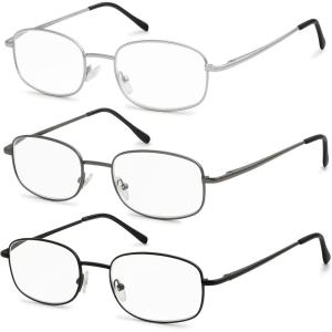 imageEyekepper 3pack Reading Glasses Men Women Metal Full Frame Readers 103 Pack Mix Color2