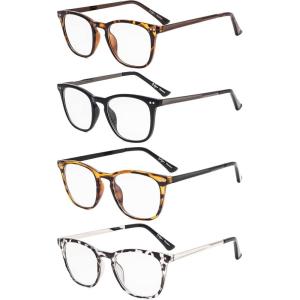 imageEyekepper 4 Pack Reading Glasses  Retro Design Reader Eyeglasses for Men Women Readin4 Pairs Mix