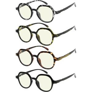 imageEyekepper 4 Packing Retro Design Glasses for Women Reading  Vintage Reading Eyeglasses Small Lens Readers Men 200Blue Light Blockingb404 Pairs