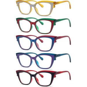 imageEyekepper 5pack Reading Glasses for Women Cat Eye Stylish Readers5 Pack Mix Color
