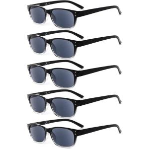 imageEyekepper Classic Reading Glasses for Men 5 Pack Spring Hinges Readers5pcs All Grey Lens