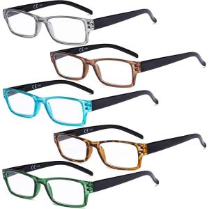 imageEyekepper Reading Glasses 5 Pack Cute Readers for Women Men Reading 0755 Pairs Mix