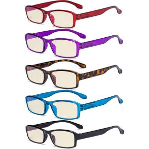 imageEyekepper Reading Glasses 6 Pack Comfort Reader Eyeglasses Include Reading Sunglasses for Men Women 175Blue Light Blockingb405 Pairs
