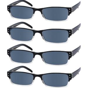 imageEyekepper Reading Glasses4 Pack Include Reading Sunglasses for Women Men Reading Under The SunTwoTone Reader Eyeglasses4pcs All Grey Lens