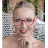 imageEyekepper Eyeglasses for Women Reading Large Frame  Oversize Ladies Half Moon Design Readers  TransparentBlack 175TransparentRed