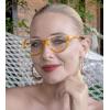 imageEyekepper Eyeglasses for Women Reading Large Frame  Oversize Ladies Half Moon Design Readers  TransparentBlack 175TransparentYellow