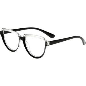 imageEyekepper Eyeglasses for Women Reading Large Frame  Oversize Ladies Half Moon Design Readers  TransparentBlack 175TransparentBlack