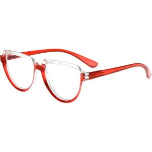 imageEyekepper Eyeglasses for Women Reading Large Frame  Oversize Ladies Half Moon Design Readers  TransparentBlack 175TransparentRed