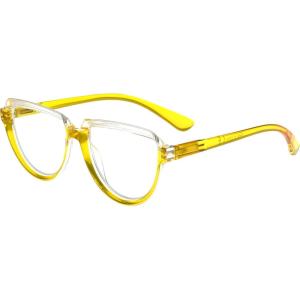 imageEyekepper Eyeglasses for Women Reading Large Frame  Oversize Ladies Half Moon Design Readers  TransparentBlack 175TransparentYellow