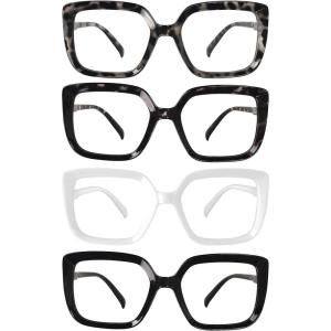 imageEyekepper Reading Glasses for Women Large Frame Readers Eyeglasses Oversize4pcsmix