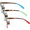 imageEyekepper 3 Pack Round Reading Glasses Oval Stylish Reader Eyeglasses for Women Reading 2503 Pairs Mix