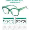 imageEyekepper 4Pack Reading Glasses for Women Rhinestone Readers Cateye Eyeglasses 2254 Pack Mix Color