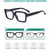imageEyekepper Stylish Reading Glasses Women  Oversized Square Readers Black 275Black
