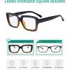 imageEyekepper Stylish Reading Glasses Women  Oversized Square Readers Black 275BlackTortoise