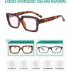 imageEyekepper Stylish Reading Glasses Women  Oversized Square Readers Black 275Tortoise