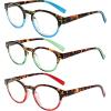 imageEyekepper 3 Pack Round Reading Glasses Oval Stylish Reader Eyeglasses for Women Reading 2503 Pairs Mix