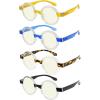 imageEyekepper 4 Pack Round Reading Glasses for Women Retro Readers Eyeglasses 250Tblue Light Blockingb404 Pairs