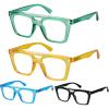 imageEyekepper 4pack Design Reading Glasses for Women Reading  Square Readers Men 1754 Pairs Mix