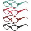 imageEyekepper 4pack Oval Reading Glasses for Women Stylish Readers4 Pack Mix Color