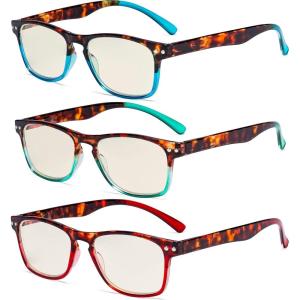 imageEyekepper 3 Pack Ladies Reading Glasses  Stylish Readers for Women ReadingBlue Light Blockingb403 Pairs