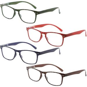 imageEyekepper 4 Pack Reading Glasses Polka Dots Pattern Readers for Women4pcsmix