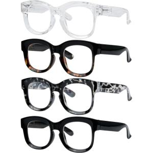 imageEyekepper 4 Packing Large Frame Glasses for Women Reading  Oversize Reading Eyeglasses Readers 3004pcsmix