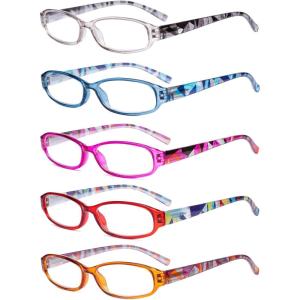 imageEyekepper 5 Pack Ladies Reading Glasses with Pattern Arms  Design Readers for Women Reading 1755 Pairs Mix